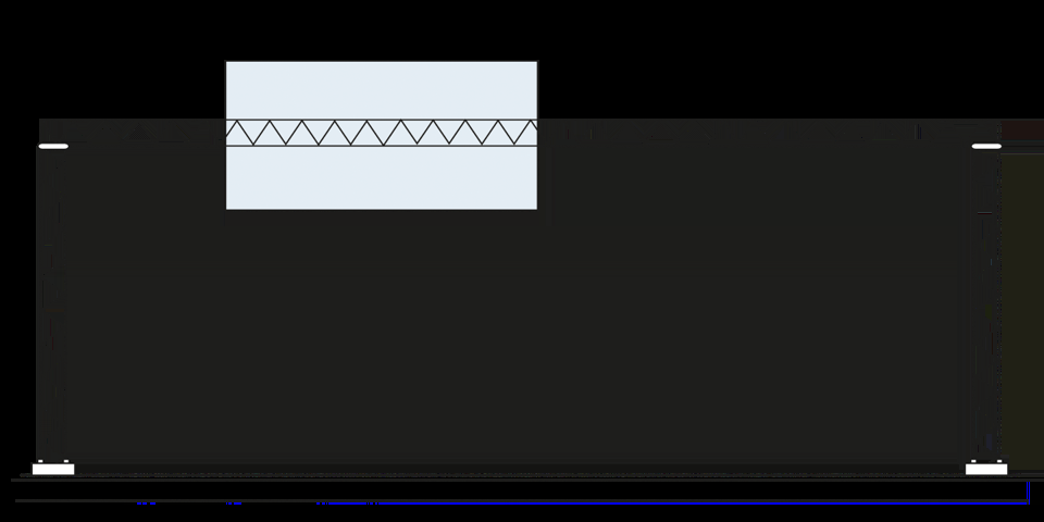 Ritning av en portal med två ben samt en överliggare med en skylt